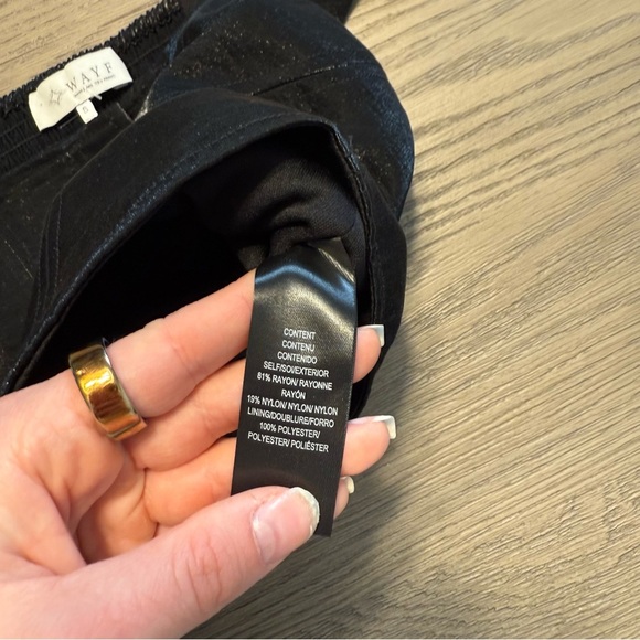 WAYF Black Cropped Corset Boning Button Up Top Sz Small Night Out Square Neck - Picture 3 of 8